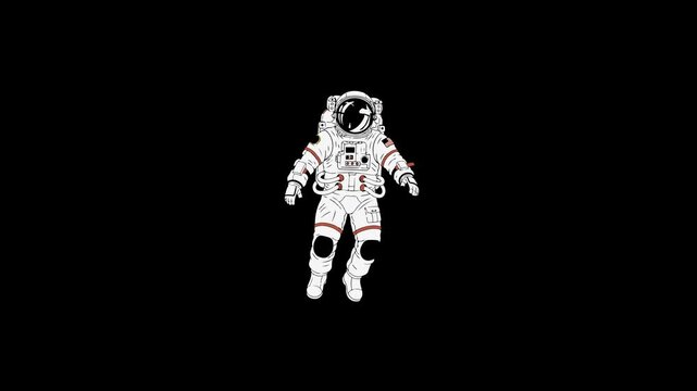 Cute Astronaut Floating In Space