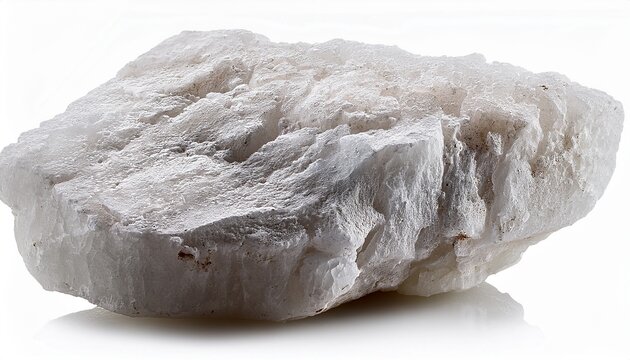 macro mineral anhydrite stone on a white background