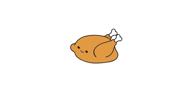 Cute Whole Chicken Vector Animation