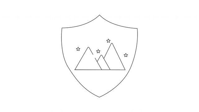 Mountain Shield Logo Animation - Clean, Minimalist Design for Security Brands.
