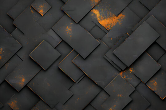 Abstract Industrial Texture of Overlapping Rusty Dark Grey Metal Plates
