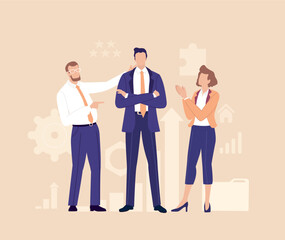 A powerful business team of leaders celebrating victory, success, authority, ambition, teamwork, confidence, and strong leadership driving corporate achievement and growth.