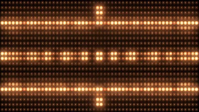 Grid of glowing orange lights forming a cross shape