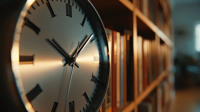 Classic Wall Clock in Interior Setting with Soft Focus