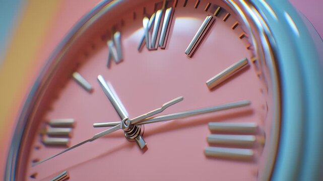 Pastel Pink Clock Face Macro Minimal Design
