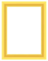 Soft glowing light golden rectangular frame with smooth luminous border for elegant photo layout, artwork presentation, or poster