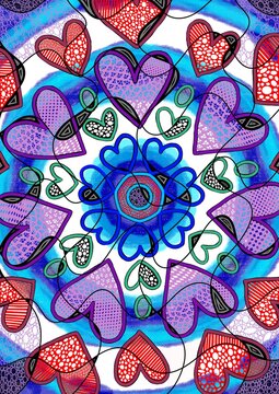Neurographic line art hearts background wallpaper design patterns