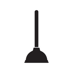 Black Toilet plunger silhouette vector illustration