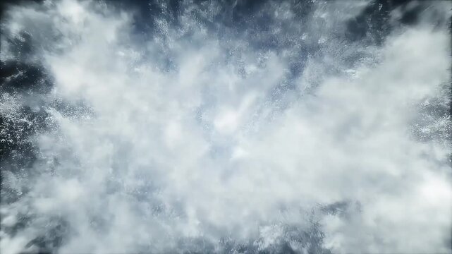 Cinematic snowstorm with escalating particle density, dramatic whiteout blizzard effect, extreme winter weather background for film, VFX and climate concept.