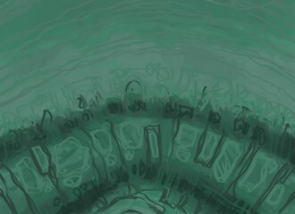 Abstract image for printing. Picture for modern interiors. The picture is painted by hand on a tablet. © neurostructure