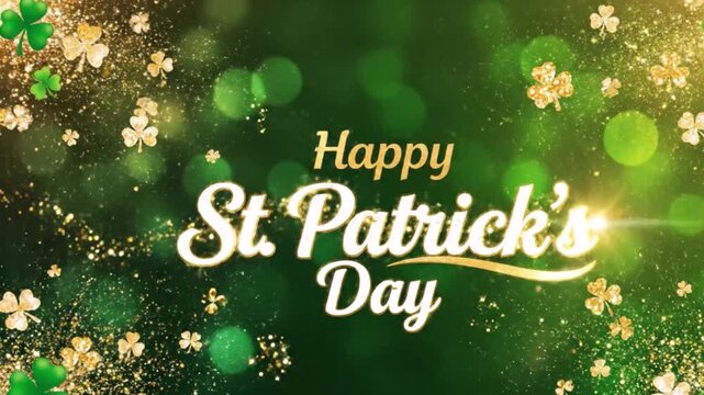happy st Patrick's day motion video 