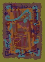 Abstract image for printing. Picture for modern interiors. The picture is painted by hand on a tablet. © neurostructure