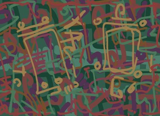 Abstract image for printing. Picture for modern interiors. The picture is painted by hand on a tablet. © neurostructure
