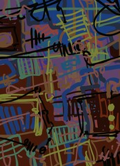 Abstract image for printing. Picture for modern interiors. The picture is painted by hand on a tablet. © neurostructure