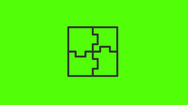 Puzzle Solution: A minimalistic illustration of four interlocking puzzle pieces, representing connection, problem-solving, and unity, all set against a vibrant background.