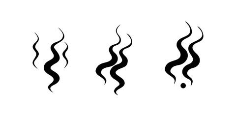 Fototapeta premium Three distinct curly lines with varying thickness and a dot on the last one Vector