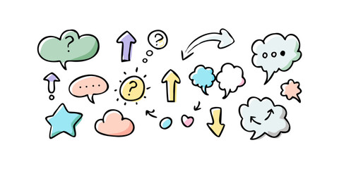 Obraz premium A delightful array of diverse and colorful thought bubble icons. Vector