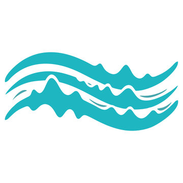  woosh vector  wave graphic element with a minimalist style featuring two layers of solid blue and teal.
