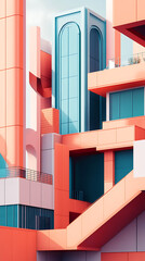 Contemporary city landmark building with curved exterior and dramatic evening mood high resolution picture