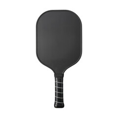 Black pickleball paddle with grip sports equipment game isolated on a transparent background