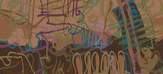 Abstract image for printing. Picture for modern interiors. The picture is painted by hand on a tablet. © neurostructure