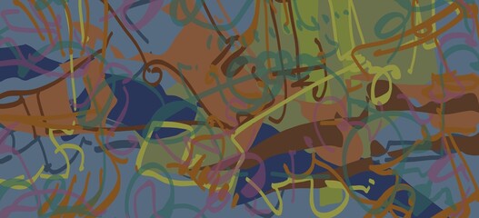 Abstract image for printing. Picture for modern interiors. The picture is painted by hand on a tablet. © neurostructure