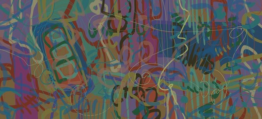 Abstract image for printing. Picture for modern interiors. The picture is painted by hand on a tablet. © neurostructure