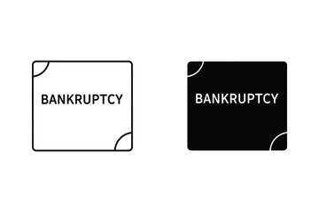 Bankruptcy warning signs in flat design vector illustration