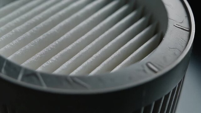 Macro View of Pleated Industrial Fluid Filter Cartridge Textur