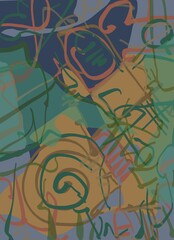 Abstract image for printing. Picture for modern interiors. The picture is painted by hand on a tablet. © neurostructure