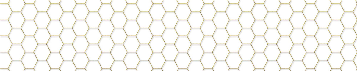 Obraz premium Gold Hexagons with Transparent Background
