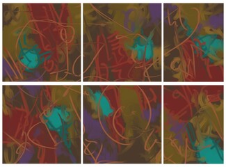 Abstract image for printing. Picture for modern interiors. The picture is painted by hand on a tablet. © neurostructure