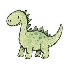 Naklejka premium PNG Cute cartoon dinosaur illustration.