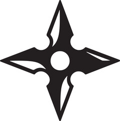 Shuriken ninja star icon vector. Traditional Japanese weapon symbol in bold silhouette style. © Mst.Atina