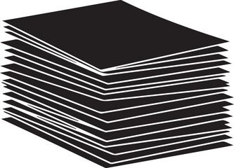 Stack of official documents vector illustration silhouette administrative paperwork line art records pile