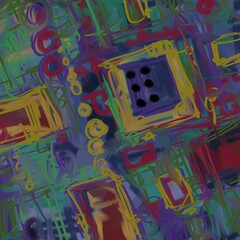 Abstract image for printing. Picture for modern interiors. The picture is painted by hand on a tablet. © neurostructure