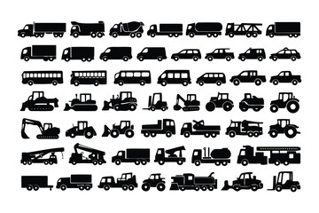 collection of vehicle silhouettes © belal