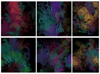 Abstract image for printing. Picture for modern interiors. The picture is painted by hand on a tablet. © neurostructure