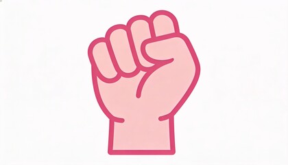 Obraz premium Minimal Raised Female Fist Symbol for Women Empowerment