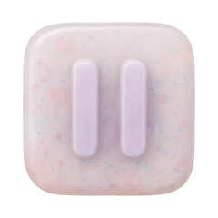 Obraz premium PNG Glossy pastel pause button icon.