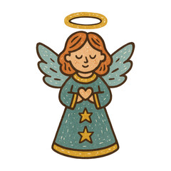 Naklejka premium PNG Whimsical angel with halo