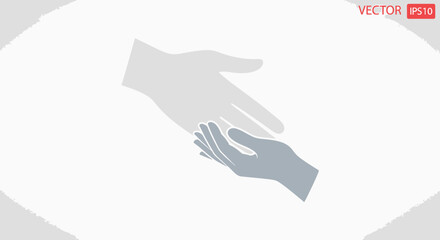 Obraz premium Abstract illustration of two hands reaching out for a connection symbol
