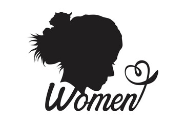 woman face silhouette vector illustration