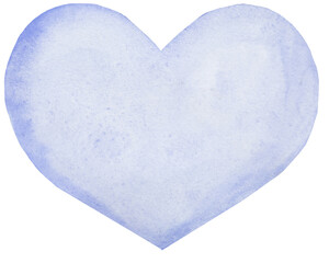 Light purple watercolor heart, isolated illustration. Hand painted element for Valentine Day cards