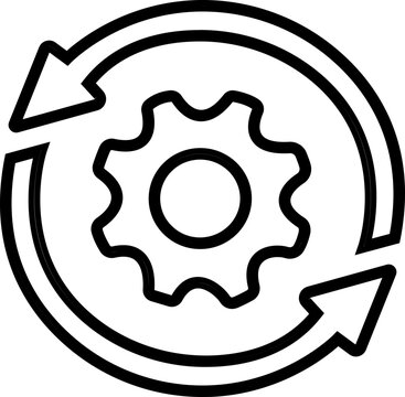 ync process and workflow icon set. Productivity, setting, synchronization, gear wheel with arrow symbol stock vector. isolated on transparent background