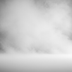 Fototapeta premium Heavy white fog completely covers the scene, creating a mysterious, isolating, and monochromatic environment for design use ,eerie ,landscape ,gray