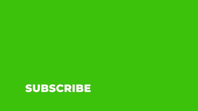 Subscribe notification like bell icon button clicked floating animation motion graphics on green screen background isolated with chroma green screen clip easy to use template for your vlog