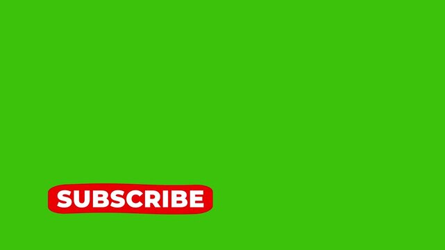 Subscribe notification like bell icon button clicked floating animation motion graphics on green screen background isolated with chroma green screen clip easy to use template for your video blog