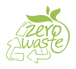 Fototapeta premium Zero waste - decorative badge in elegant calligraphic style