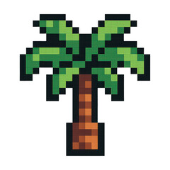 Fototapeta premium PNG Pixelated palm tree illustration.